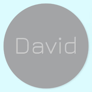 Simple 3 Dimensional Looking Text   Gray Classic Round Sticker
