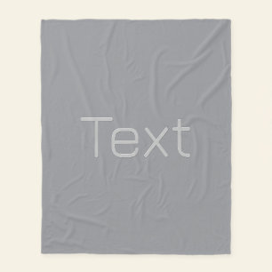 Simple 3 Dimensional Looking Text Gray Fleece Blanket
