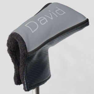 Simple 3 Dimensional Looking Text Gray Golf Head Cover