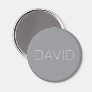 Simple 3 Dimensional Looking Text   Grey Magnet