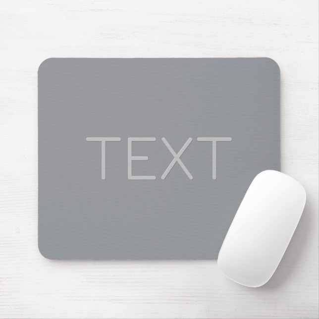 Simple 3 Dimensional Looking Text | Grey Mouse Mat (With Mouse)