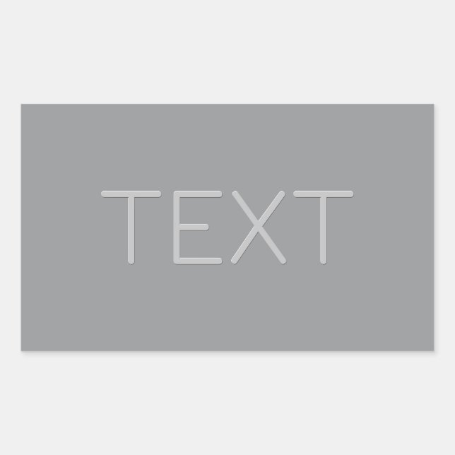 Simple 3 Dimensional Looking Text | Grey Rectangular Sticker (Front)