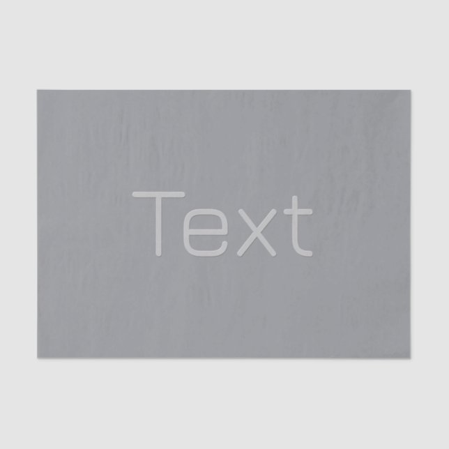 Simple 3 Dimensional Looking Text | Grey Tissue Paper (Front)