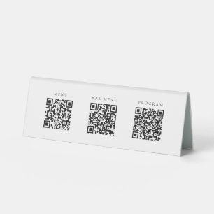 Simple 3 in One Qr Codes Bar Menu Program Wedding