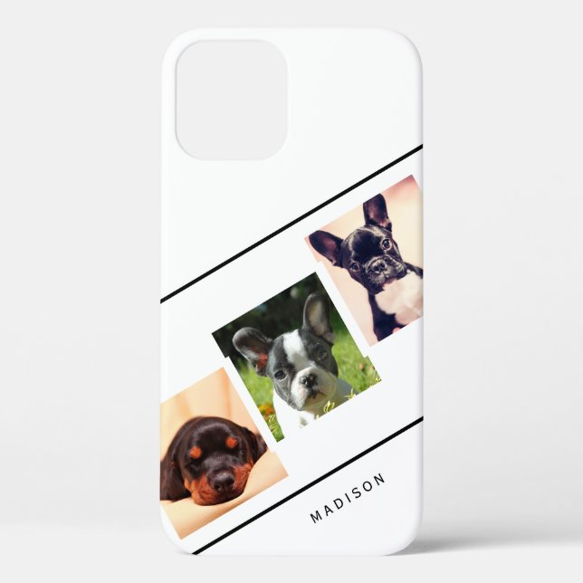 Simple 3 Photo Collage Personalised Case-Mate iPhone Case (Back)