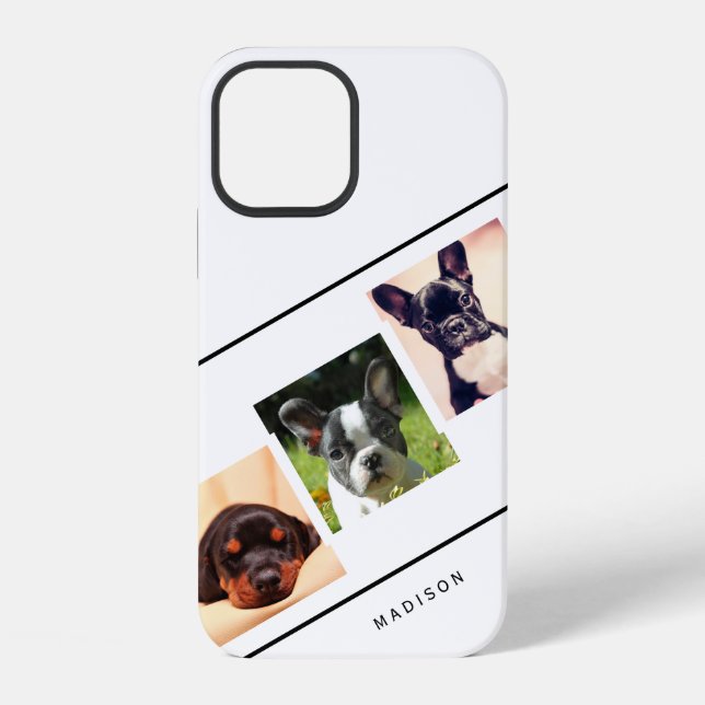 Simple 3 Photo Collage Personalised iPhone Case (Back)