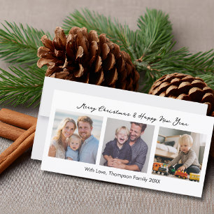 Simple 3 Photo Colourful Aeroplanes Trees Merry XM Holiday Card