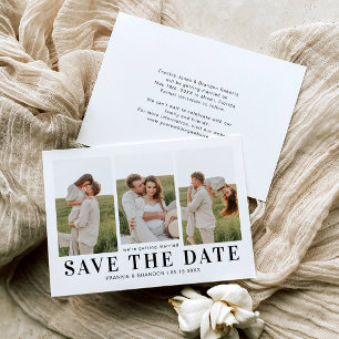 Simple 3 Photo Wedding Save the Date