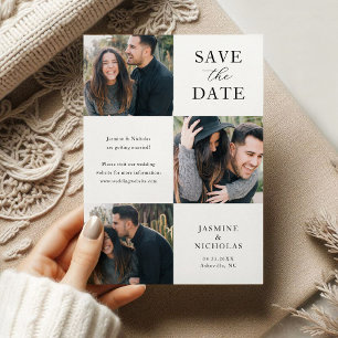 Simple 3 Photo Wedding Save The Date