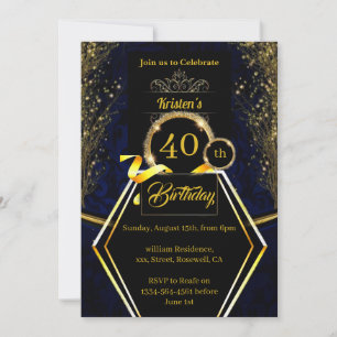 Simple 40th Birthday Invitation