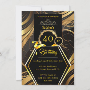 Simple 40th Birthday Invitation