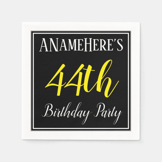 Simple, 44th Birthday Party w/ Custom Name Napkin (Front)