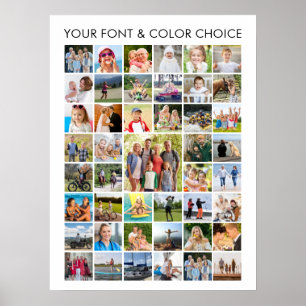 Simple 45 Photo Collage Custom Poster