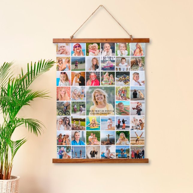 Simple 45 Photo Collage Personalised Custom Hanging Tapestry (Creator Uploaded)