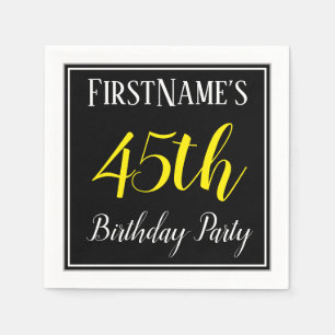 Simple, 45th Birthday Party w/ Custom Name Napkin