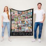 Simple 48 Photo Collage Your Colour Personalised Fleece Blanket<br><div class="desc">Create your own photo keepsake blanket utilising this easy-to-upload photo collage template with 48 pictures and your custom text in your choice of colours (the sample is shown with white text on black). The text font style, size and spacing can be changed to accommodate your title or name. The sample...</div>
