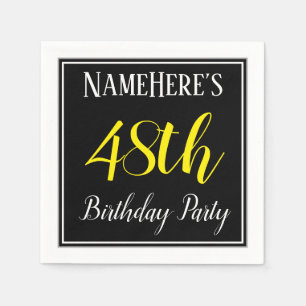 Simple, 48th Birthday Party w/ Custom Name Napkin