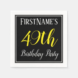 Simple, 49th Birthday Party w/ Custom Name Napkin