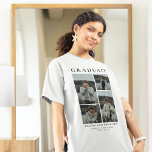Simple 4 Photo Collage Graduation Gift T-Shirt<br><div class="desc">Treat the grad to this no fuss or thrills classic and simple four-photo grad t-shirt! Makes a wonderful keepsake gift to remember this amazing acheivement.</div>