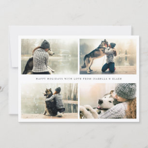 Simple 4 Photo Collage Holiday Card