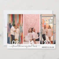 Simple 4 Photo Elegant Script Save The Date