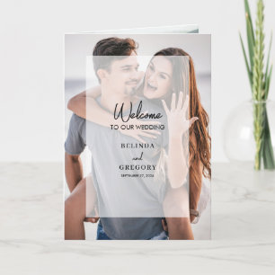 Simple 4 Photo Overlay Wedding Order of Service Programme