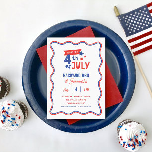 Simple 4th of July BBQ & Fireworks Party Invitation