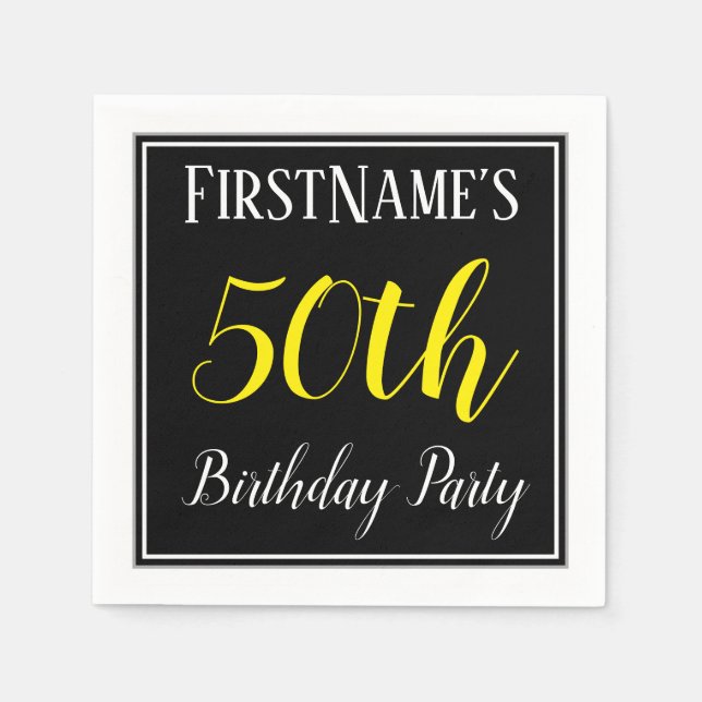 Simple, 50th Birthday Party w/ Custom Name Napkin (Front)