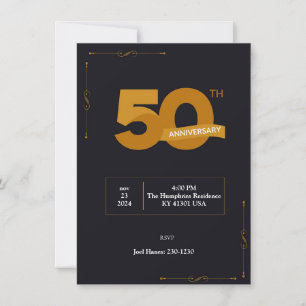 Simple 50th Wedding Anniversary Invitation Templat