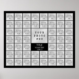 Simple 51 Photo Collage Personalised Custom Colour Poster