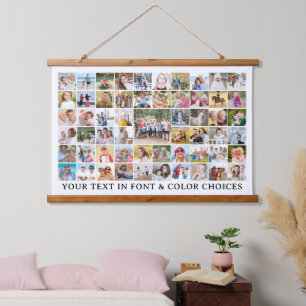 Simple 57 Photo Collage Custom Personalised Hanging Tapestry