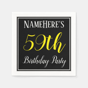 Simple, 59th Birthday Party w/ Custom Name Napkin