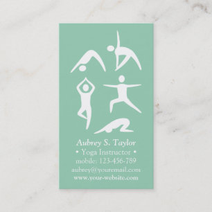 Simple 5 Beginner Yoga Poses Instructor Business Card
