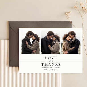 Simple 5 Photo Wedding Thank You Card