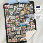 Simple 60 Multiple Shape Photo Collage Your Colour Sherpa Blanket<br><div class="desc">Making your own photo memory keepsake blanket is a great way to treasure and showcase special memories. Create your own utilising this easy-to-upload photo collage template with 60 multiple shaped rectangle and square pictures, ideal for large groups of people and wide angle photographs. Choose your background colour (shown in black)....</div>