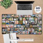 Simple 60 Photo Collage Custom Colour Desk Mat<br><div class="desc">Create your own photo desk mat utilising this easy-to-upload photo collage template with 60 pictures of various shapes and sizes and your choice of background colour for the grid lines (shown in black). Add text as an overlay to personalised with a name, monogram or custom text in your choice of...</div>