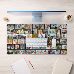 Simple 60 Photo Collage Custom Colour Desk Mat