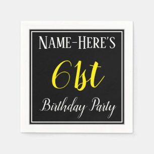 Simple, 61st Birthday Party w/ Custom Name Napkin