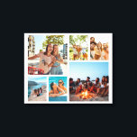 Simple 6 Photo Collage Canvas Print<br><div class="desc">Create your own personalised photo collage canvas print. Add 6 of your favourite pictures and custom colour background in this modern template design.</div>