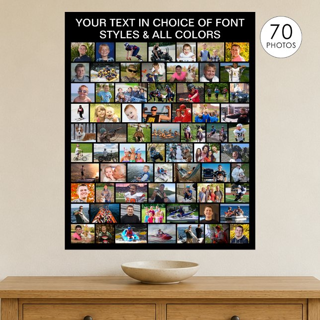 Simple 70 Photo Collage Custom Personalised Poster (Creator Uploaded)