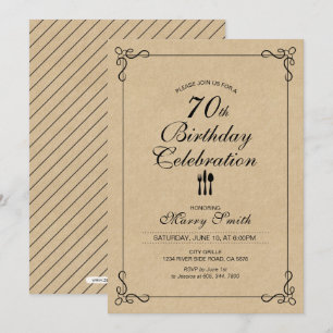 Simple 70th Birthday Celebration Party Invitation