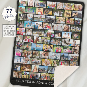 Simple 77 Multiple Shape Photo Collage Your Colour Sherpa Blanket