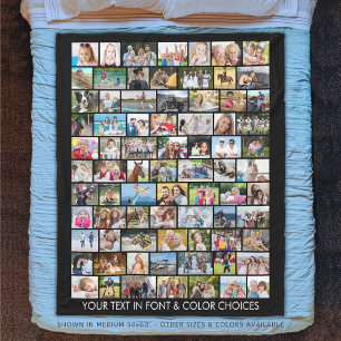 Simple 77 Photo Collage Multiple Shapes Your Colou Fleece Blanket