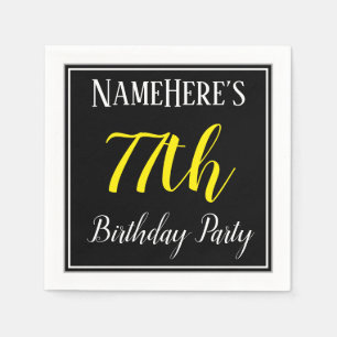 Simple, 77th Birthday Party w/ Custom Name Napkin