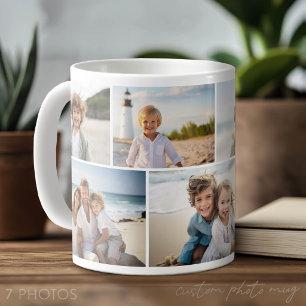 Simple 7 Photo Collage - Minimal Modern Grid Coffee Mug