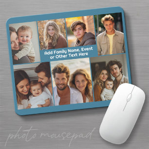Simple 7 Photo Collage with Chunky Text Mouse Mat