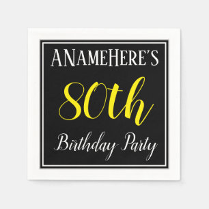 Simple, 80th Birthday Party w/ Custom Name Napkin