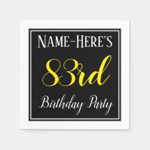 Simple, 83rd Birthday Party w/ Custom Name Napkin
