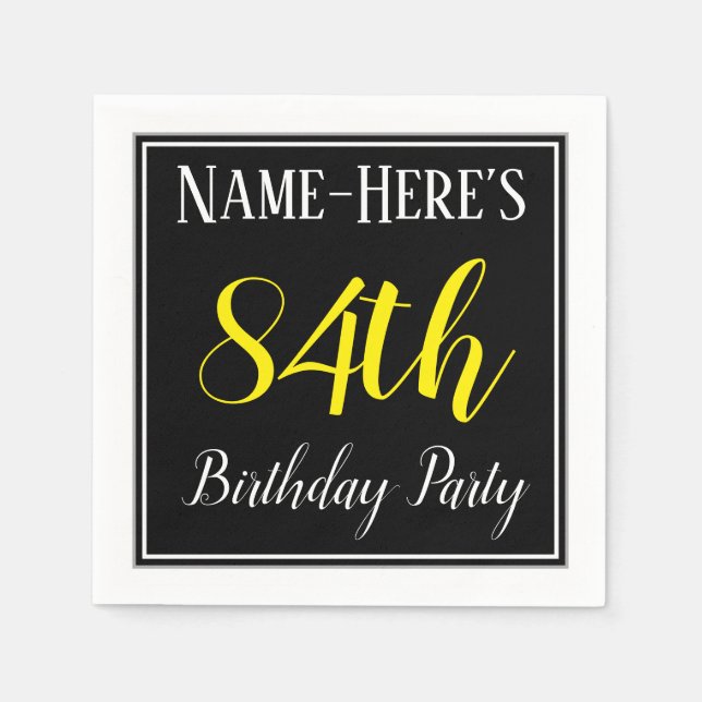 Simple, 84th Birthday Party w/ Custom Name Napkin (Front)