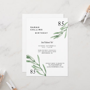 Simple 85th Birthday Party Invitation
